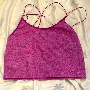 Cropped thin strap cami tank.